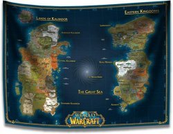 Карта Варкрафт Азерот World of Warcraft Classic Azeroth Map Wall Decoration banner (150 * 100 см)