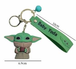 Брелок подвеска на рюкзак Star Wars Mandalorian Baby Yoda 3D Keychain Backpack Мандалорец Грогу