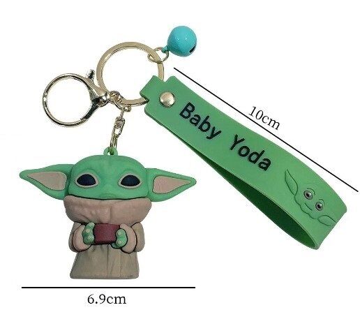 Брелок подвеска на рюкзак Star Wars Mandalorian Baby Yoda 3D Keychain Backpack Мандалорец Грогу