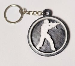 Брелок CS GO Counter Strike Logo Keychain ABS пластик 5 см.