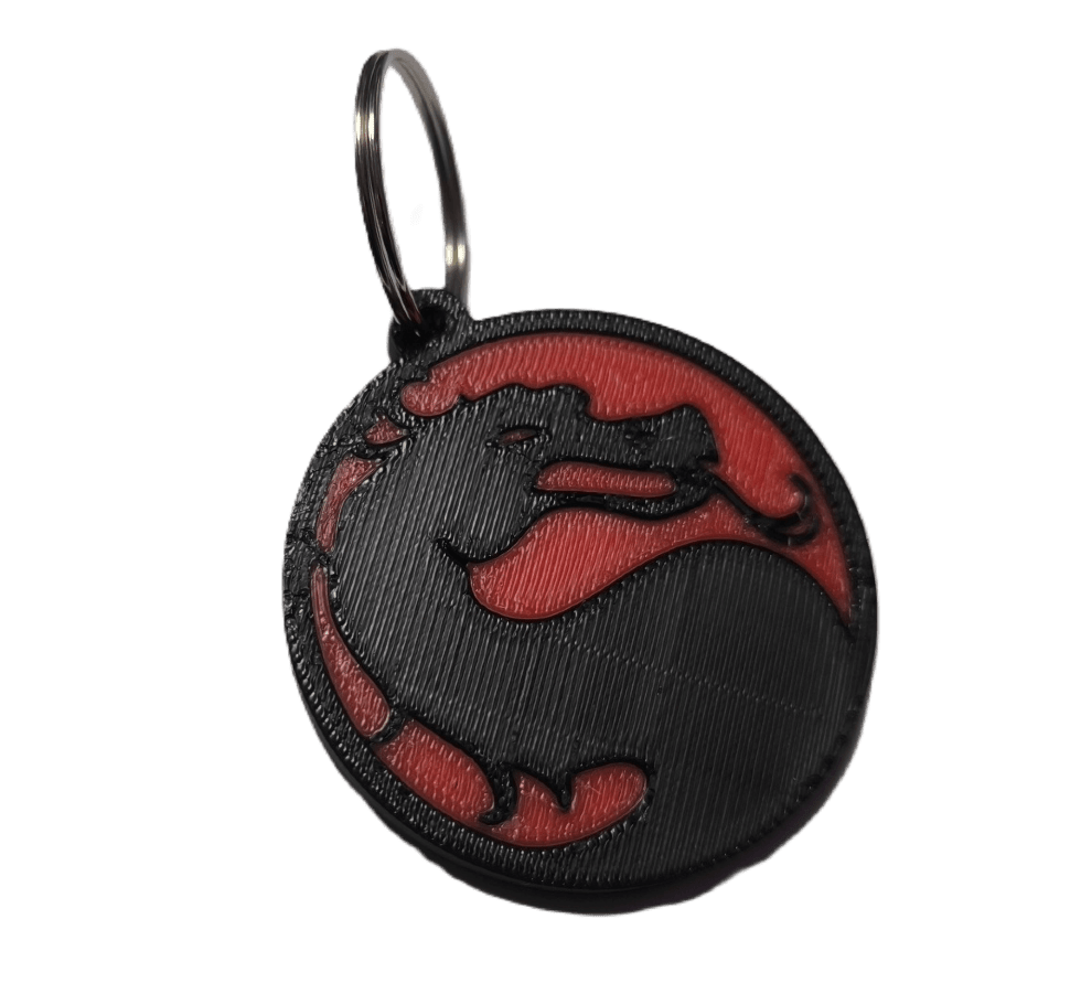 Брелок Mortal Kombat Logo Keychain ABS пластик 4 см.