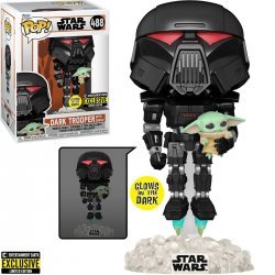 Фігурка Funko Star Wars Mandalorian Dark Trooper with Grogu фанко 488 Exclusive