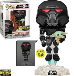 Фигурка Funko Star Wars Mandalorian Dark Trooper with Grogu фанко 488 Exclusive