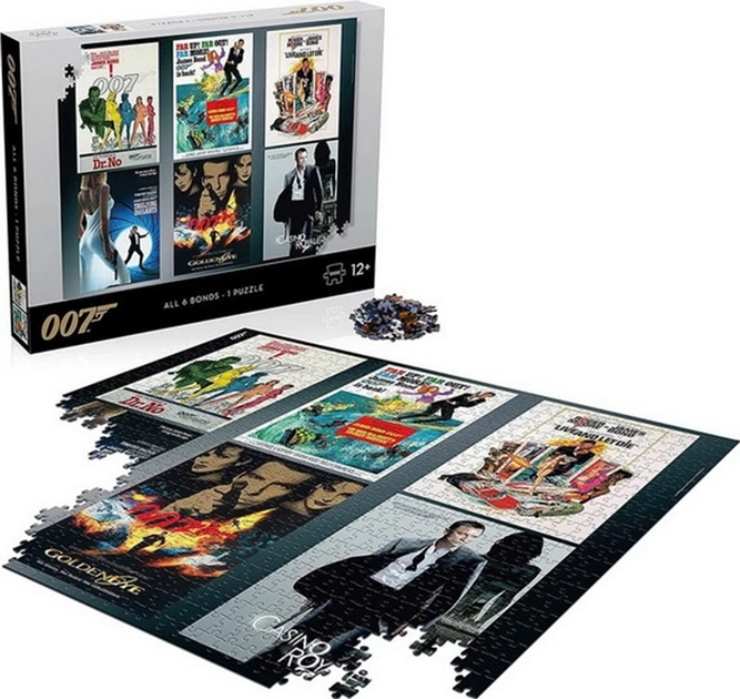 Пазл Winning Moves JAMES BOND 007 Actor Debut Poster Джеймс Бонд 1000 шт.
