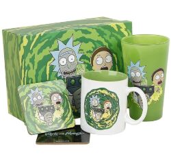 Подарочный набор GB eye Rick And Morty Gift Box Portal Рик и Морти (стакан, чашка, 2 подстаканника)