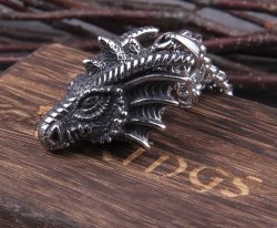 Медальон Game of Thrones Dragon Skull Targaryen Игра Престолов Дом Дракона + деревяный бокс