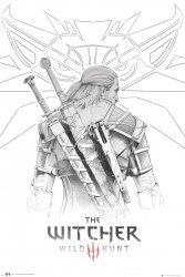 Постер Ведьмак The Witcher Geralt Sketch Maxi Poster плакат 91*61 см