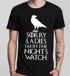 Футболка мужская Sorry ladies I'm in the night's watch Game of Thrones (размер XL,XXL)