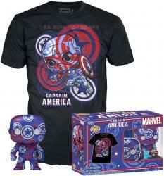 Фигурка + футболка Funko Tee Box Marvel: Captain America Коробка фанко Капитан Америка (размер M)