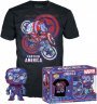 Фігурка + футболка Funko Tee Box Marvel: Captain America Коробка фанко Капітан Америка (розмір M)