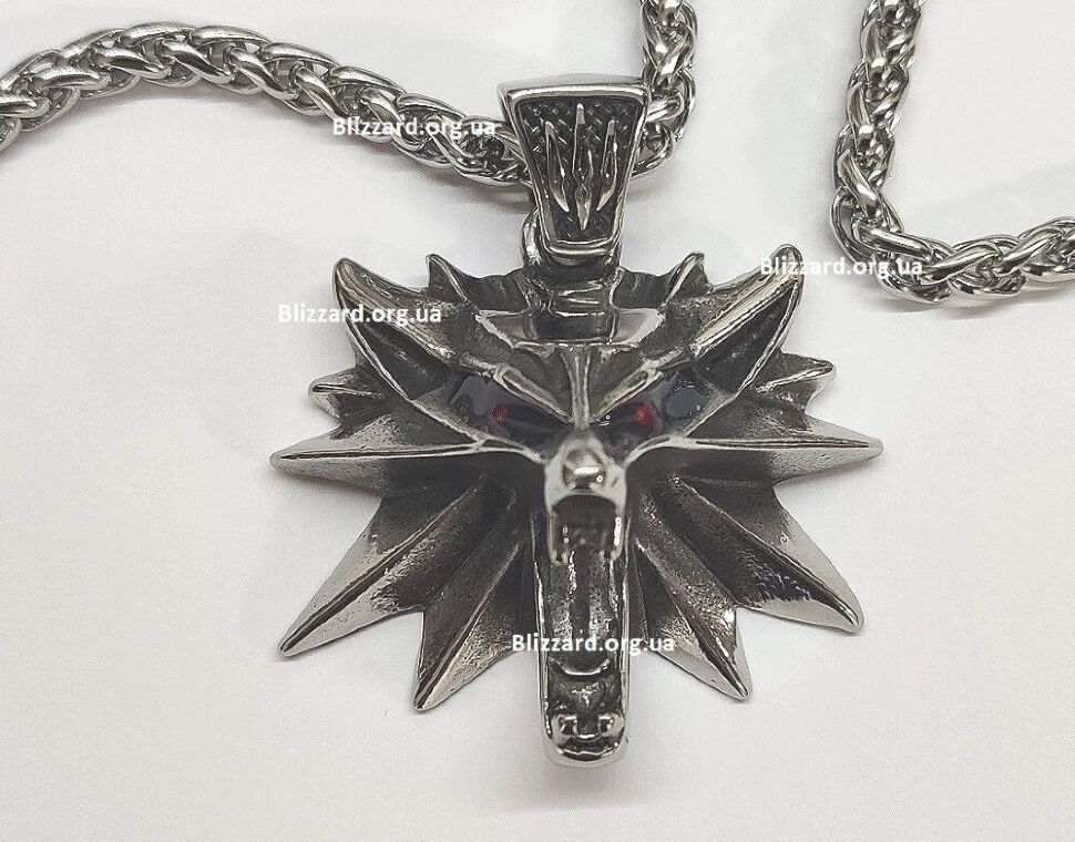 Кулон Геральта медальон 3D Ведьмак (The Witcher) с нержавеющей стали сплошной + мешочек