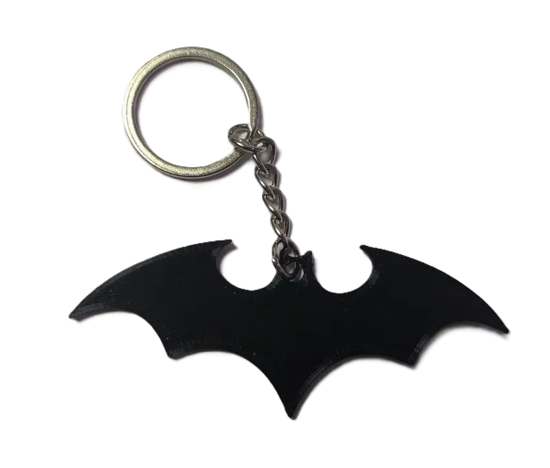 Брелок Batman Logo Keychain ABS пластик Бэтмен Лого чёрный 8 см.